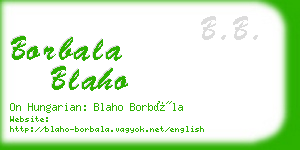 borbala blaho business card